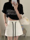Pocket drawstring Sports Halway Skirt Female Spring New High Limin Short Aid A -line hip short skirt Besides
