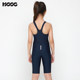 HOOG girls five-point swimming trunks fashionable long cute big children student swimsuit tight and transparent swimwear Korean
