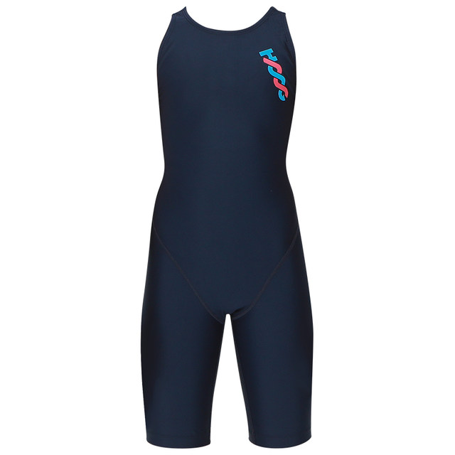 HOOG girls five-point swimming trunks fashionable long cute big children student swimsuit tight and transparent swimwear Korean