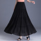 2024 Spring and Summer New Black Slimming Versatile Cake Skirt High Waist Large Size A-Line Long Skirt Pleated Skirt Umbrella Skirt