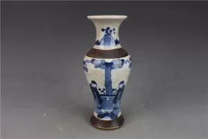 ○日本正規品○ 中国古美術 明時代哥釉青花花瓶 倉庫整理品 A9-13 陶芸