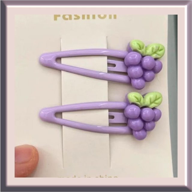 Purple children's side clip hairpin hair clip broken hair clip does not hurt hair cute little girl fruit bangs bb clip