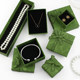Retro green bow jewelry box jewelry box heaven and earth cover jewelry packaging box earring box necklace box gift box
