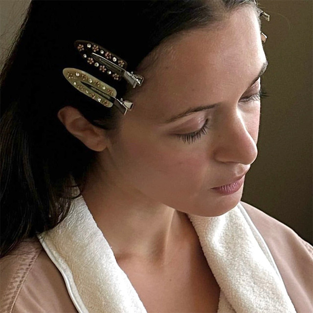 AUGUREY 3/6 Maillard emijay same style acetate flower drill hair clip ins bangs old style