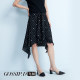 New spring and summer irregular printed chiffon skirt with belt for women mid-length design versatile slim skirt
