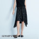New spring and summer irregular printed chiffon skirt with belt for women mid-length design versatile slim skirt