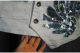 High -waist denim skirt pants 2022 summer new Korean version of fashion sequins single row button irregular skirt
