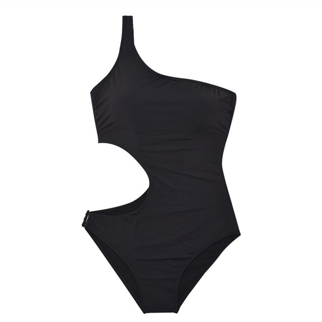 Swimsuit for women, ins style one-piece triangle bikini, sexy one-shoulder, small chest, slimming, belly-covering spa swimsuit