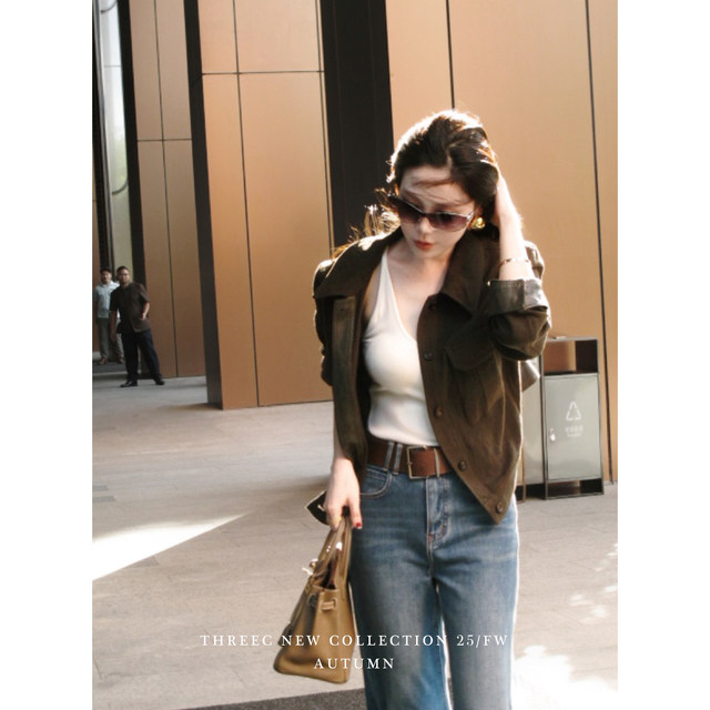 
Threexi threec breast pad upgrade 'Western style casual' basic inner letter camisole top for women