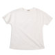 Maden American casual white ice silk T-shirt big round neck inner wear solid color front shoulder short sleeve top cotton base shirt for women
