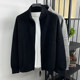 
Knitted cardigan men's sweater jacket stand collar zipper thickened loose jacquard autumn and winter men's trendy jacket top