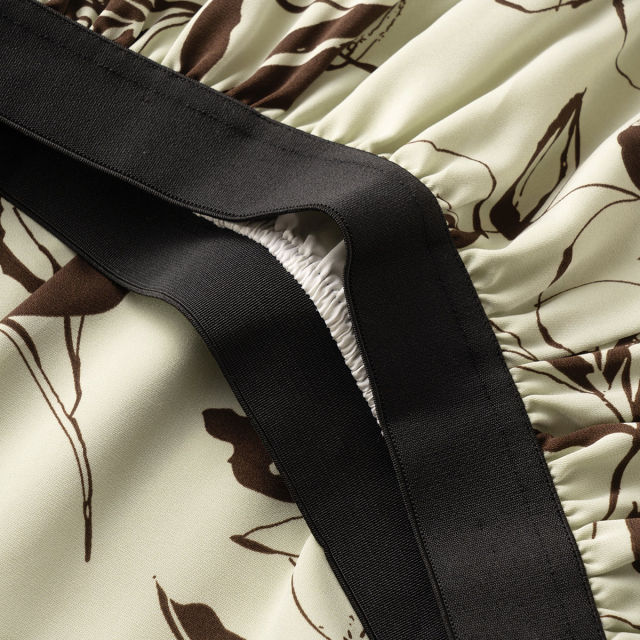 
Temperament commuter chiffon A-line printed skirt for women in summer 2025 new elastic waist slimming large umbrella skirt
