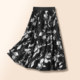 
Temperament commuter chiffon A-line printed skirt for women in summer 2025 new elastic waist slimming large umbrella skirt