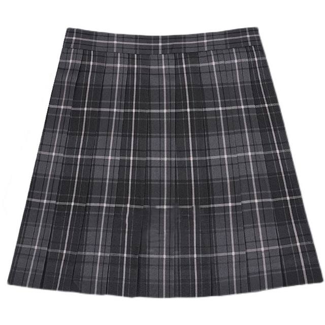 Fat MM large size pleated skirt smoky gray JK plaid skirt uniform student versatile skirt women cute Japanese slightly fat short skirt
