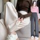 Jingqi Maternity Pants Autumn and Winter 2025 New Outerwear Plus Velvet Thick Glutinous Rice Wide Leg Pants Pregnancy Belly-Free Pants