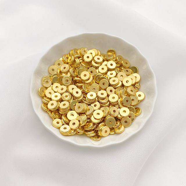 14K gold-plated flat spacer spacer bead spacer handmade diy bracelet necklace jewelry material 50 pieces each