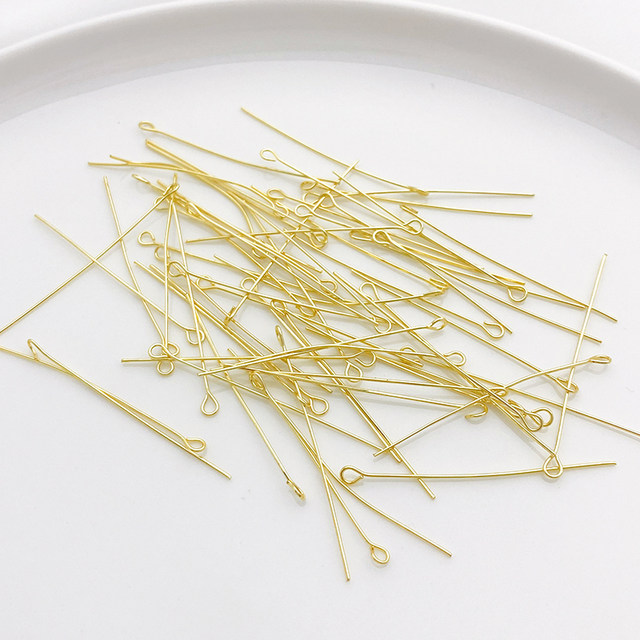 14K18K gold-filled color-preserving 9-character needle beading needle 9-pin handmade diy earrings earrings earrings material accessories 100 pieces