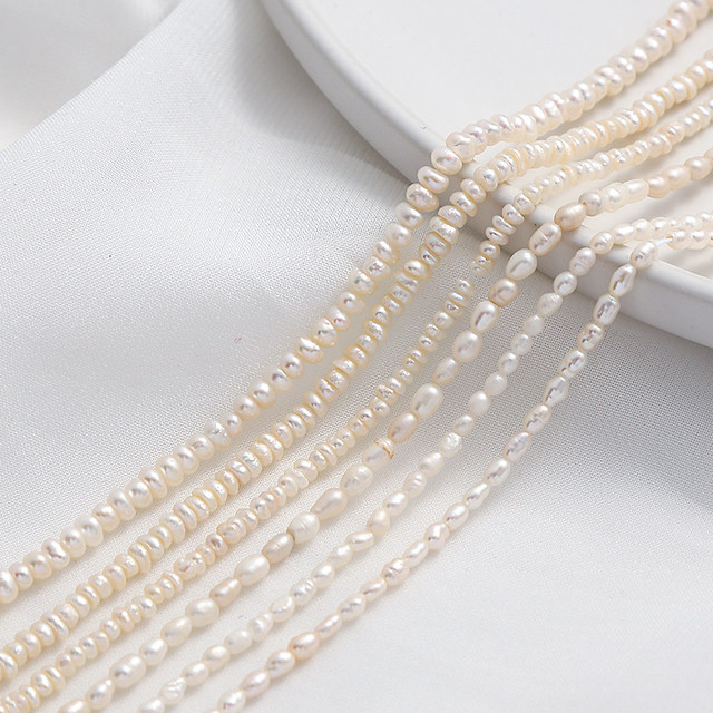 Natural freshwater pearl rice beads onion beads near round beads loose beads handmade DIY bracelet necklace beads beads material accessories
