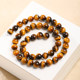 Natural yellow tiger eye stone loose beads yellow tiger eye round beads DIY handmade beaded bracelet necklace jewelry material with beads