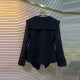 Plush size women's shawl collar long sleeve button top Fat sister autumn black slim autumn shirt