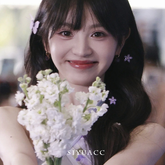 Tian Xiwei same purple small flower hairpin sweet temperament head flower butterfly hair card side chuck headdress hair accessories for women