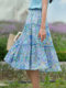 
ATAR2025 summer new skirt mid-length floral slim mid-length skirt pleated A-line women's short skirt