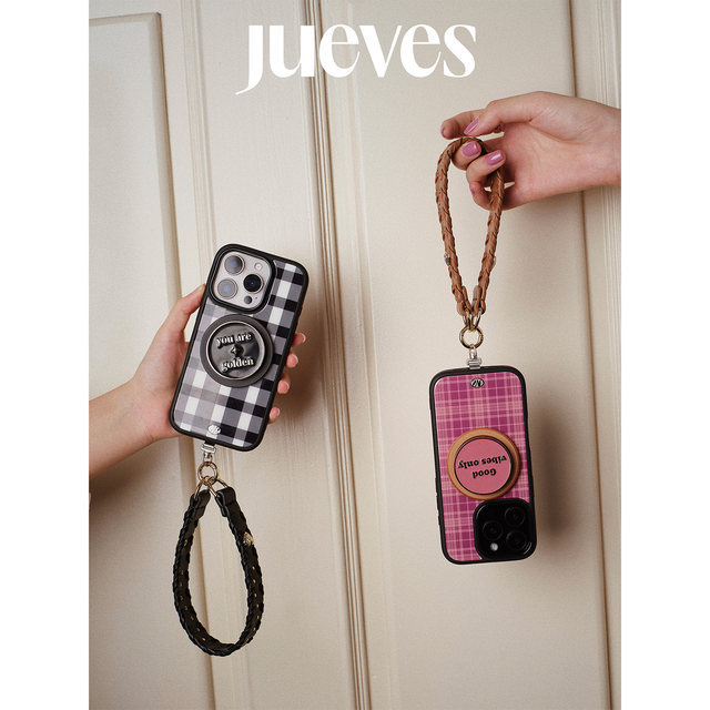 
JUEVES Thursday 'Holiday Love' retro creative women's design mobile phone wrist strap lanyard pendant leather