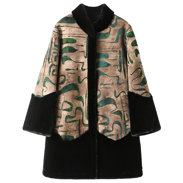 Noble mother winter coat double-sided fur all-in-one coat for middle-aged and elderly women with thick gold mink velvet fur