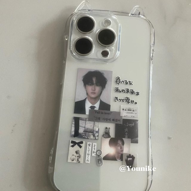 Korean ins bloggers have the same model that can be used to post photos, suitable for iphone17pro/17promax protective case, Apple 16 mobile phone case, 16promax protective case, 15 anti-fall, 13/14 shell air