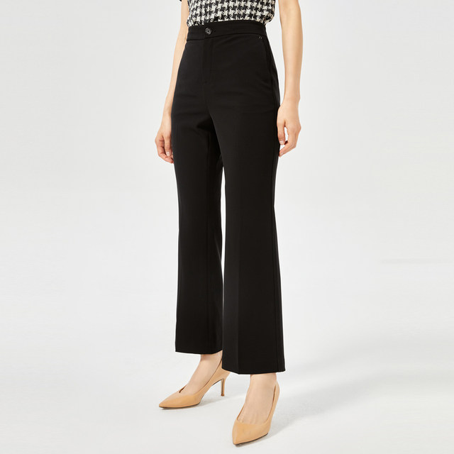 
NAERSI/Naersi temperament straight white casual pants for women 2025 summer commuting nine-point flared pants
