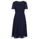 NAERSI/Naersi elegant short-sleeved dress for women mid-length round neck A-line skirt
