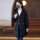 Large size simple Korean version of women's black mid-length jacket 2025 fat MM new winter fashion loose cotton jacket for women
