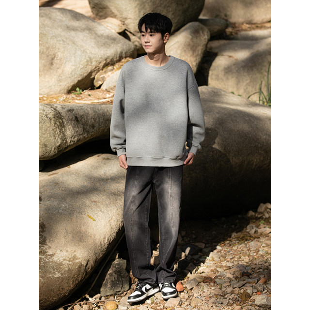 BOLM spring and autumn Japanese splicing line washing and old jeans men ...