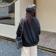 Black baseball uniform jacket 2024 autumn new large size fat girl sports flight employee jacket casual trend