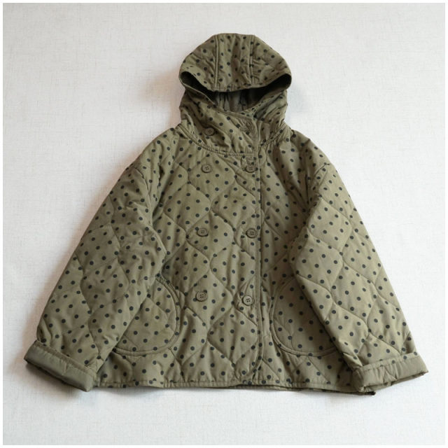Autumn and winter quilted quilted printed hooded retro cotton coat. Loose and versatile Japanese style loose short warm cotton coat.