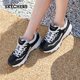 Skechers Black and White Bear Autumn and Winter Women's Shoes Increased Dad Shoes High Rebound Comfortable Versatile Casual Sports Shoes Panda Shoes