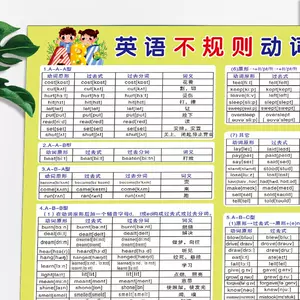 动词过去式不规则表 新人首单立减十元 22年2月 淘宝海外