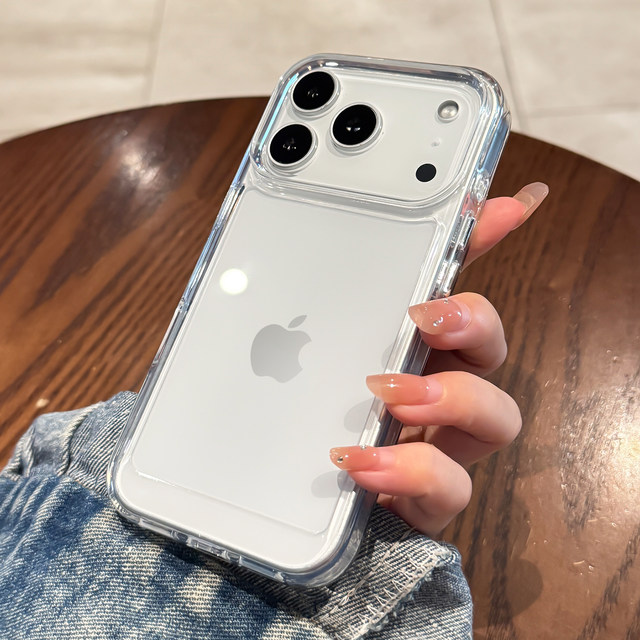 Applicable to Apple 17 promax mobile phone case new iPhone 17 transparent 17 pro premium sense 16 men and women 15 lens all inclusive 14 anti-fall 13 12 silicone 11 ultra-thin air good-looking plus