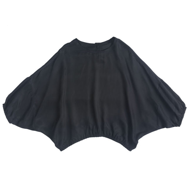 Summer new loose black copper-ammonia top for women's summer French high-end temperament women's shirt bat shirt