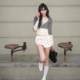 Allawell Spring and Summer 2025 Original fabric Side zipper Two-wear mini skirt pants Retro hip-packing women's short skirt