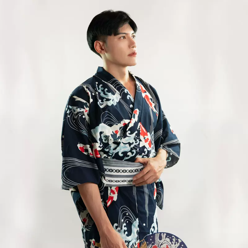 和服男夏纯棉浴衣日本传统古典正装花火大会正式服装绅士和服 Taobao