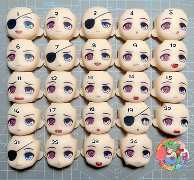 taobao agent [Charles] Black deacon Charles GSC clay water sticker face OB11 red replacement of hair