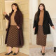 Beautiful Inn autumn and winter knitted wool skirt for women large size women's new straight plaid skirt