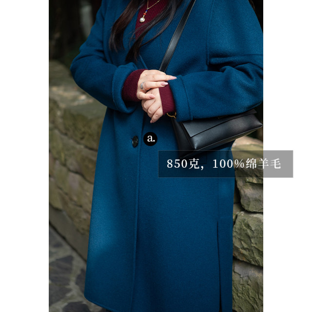Meili Inn middle-aged and elderly off-season warm all-wool double-sided woolen coat plus size women's winter clothing