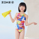 Zoke children's swimsuit one-piece triangle professional swimming training zoke girls competition racing children's quick-dry swimsuit