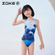 Zoke children's swimsuit one-piece triangle professional swimming training zoke girls competition racing children's quick-dry swimsuit