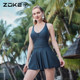 zoke body dress swimsuit women's 2025 new slim swimsuit zoke conservative black women's hot spring swimsuit