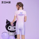 Zhuke children's swimsuit one-piece flat corner sun protection cool Lomi girl swimming training quick-drying vacation mid-large children's suit