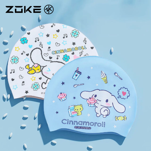 Zhuke silicone swimming cap waterproof hair care ears zoke big ear dog girl long hair non-slip without heads swimming training