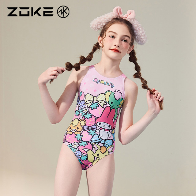
Zoke children's swimsuit one-piece triangle professional swimming training zoke melody girls quick-drying chlorine-resistant swimsuit